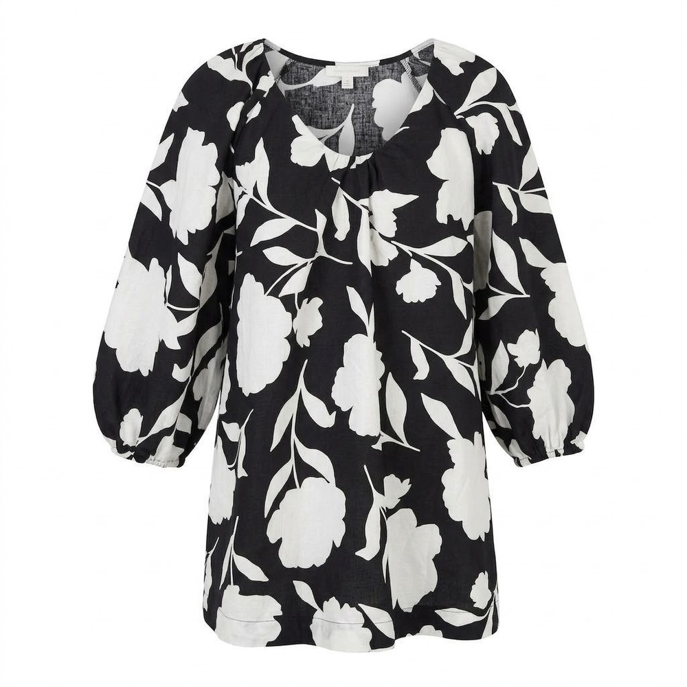 NEW Kate Spade New York x Target 2XS Black White Floral Puff Sleeve‎ Mini Dress